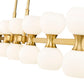 Z-Lite Artemis 5" 14-Light Modern Gold Steel and Matte Opal Glass Linear Chandelier