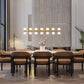 Z-Lite Artemis 5" 14-Light Modern Gold Steel and Matte Opal Glass Linear Chandelier