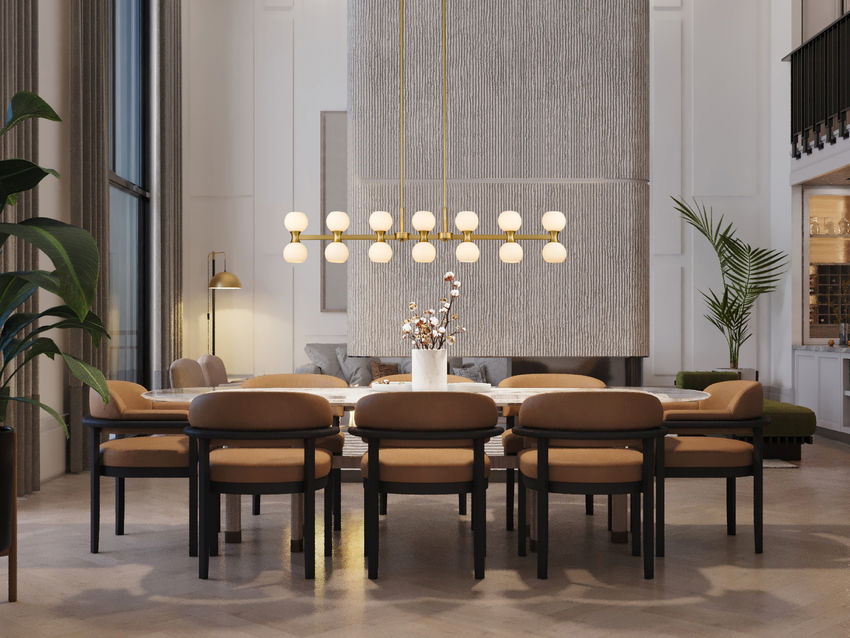 Z-Lite Artemis 5" 14-Light Modern Gold Steel and Matte Opal Glass Linear Chandelier