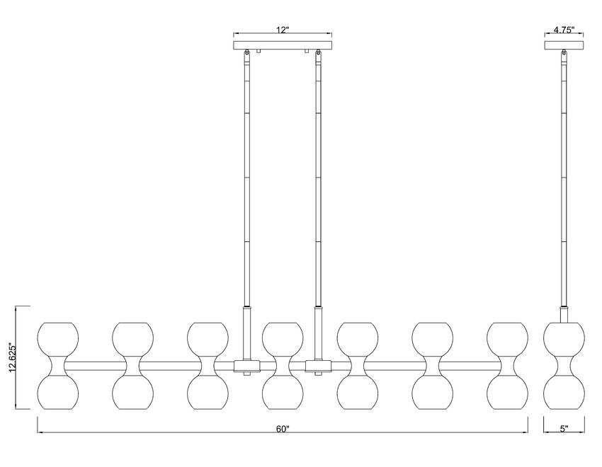 Z-Lite Artemis 5" 14-Light Modern Gold Steel and Matte Opal Glass Linear Chandelier