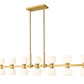 Z-Lite Artemis 5" 14-Light Modern Gold Steel and Matte Opal Glass Linear Chandelier