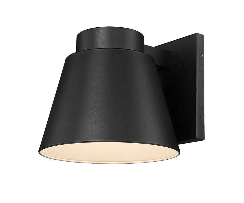 Z-Lite Asher 12" 1-Light LED Black Outdoor Wall Sconce With Sandblast Aluminum Shade