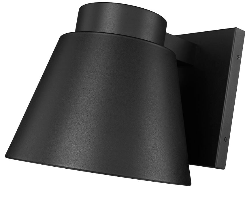 Z-Lite Asher 12" 1-Light LED Black Outdoor Wall Sconce With Sandblast Aluminum Shade