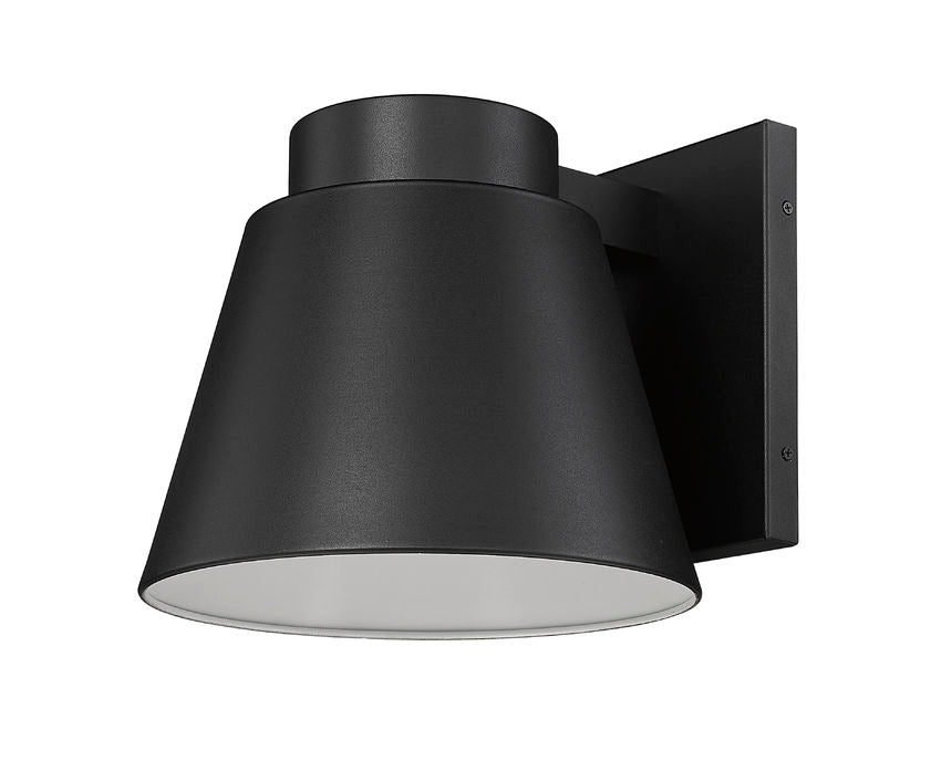 Z-Lite Asher 12" 1-Light LED Black Outdoor Wall Sconce With Sandblast Aluminum Shade