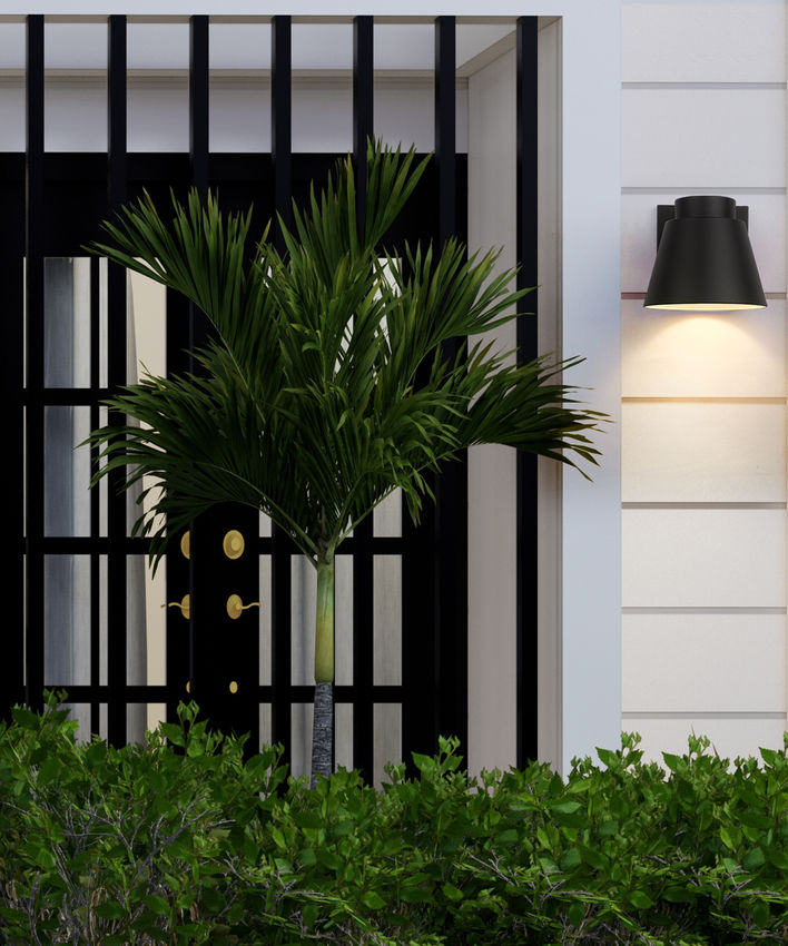 Z-Lite Asher 12" 1-Light LED Black Outdoor Wall Sconce With Sandblast Aluminum Shade