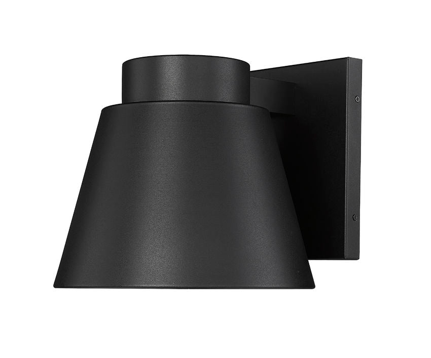 Z-Lite Asher 12" 1-Light LED Black Outdoor Wall Sconce With Sandblast Aluminum Shade