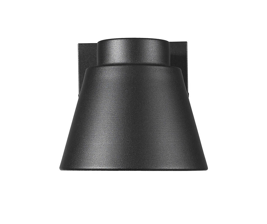 Z-Lite Asher 6" 1-Light LED Black Outdoor Wall Sconce With Sandblast Aluminum Shade
