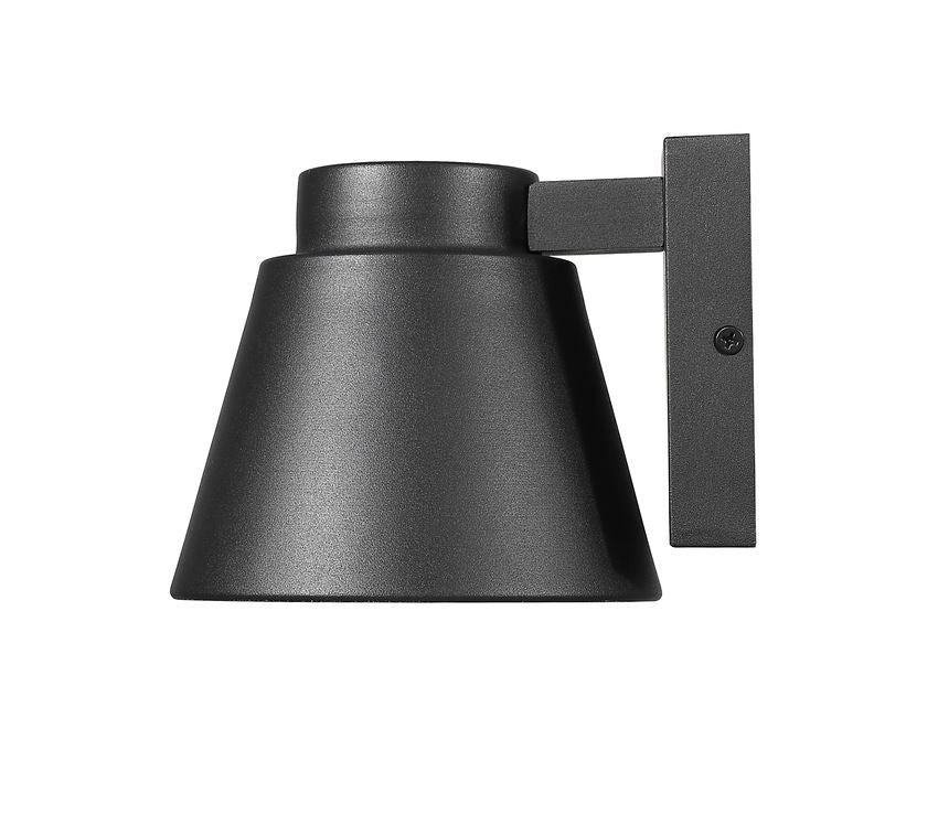 Z-Lite Asher 6" 1-Light LED Black Outdoor Wall Sconce With Sandblast Aluminum Shade
