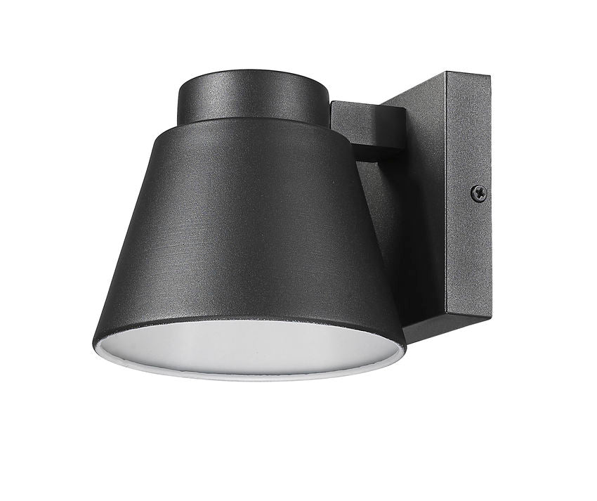 Z-Lite Asher 6" 1-Light LED Black Outdoor Wall Sconce With Sandblast Aluminum Shade