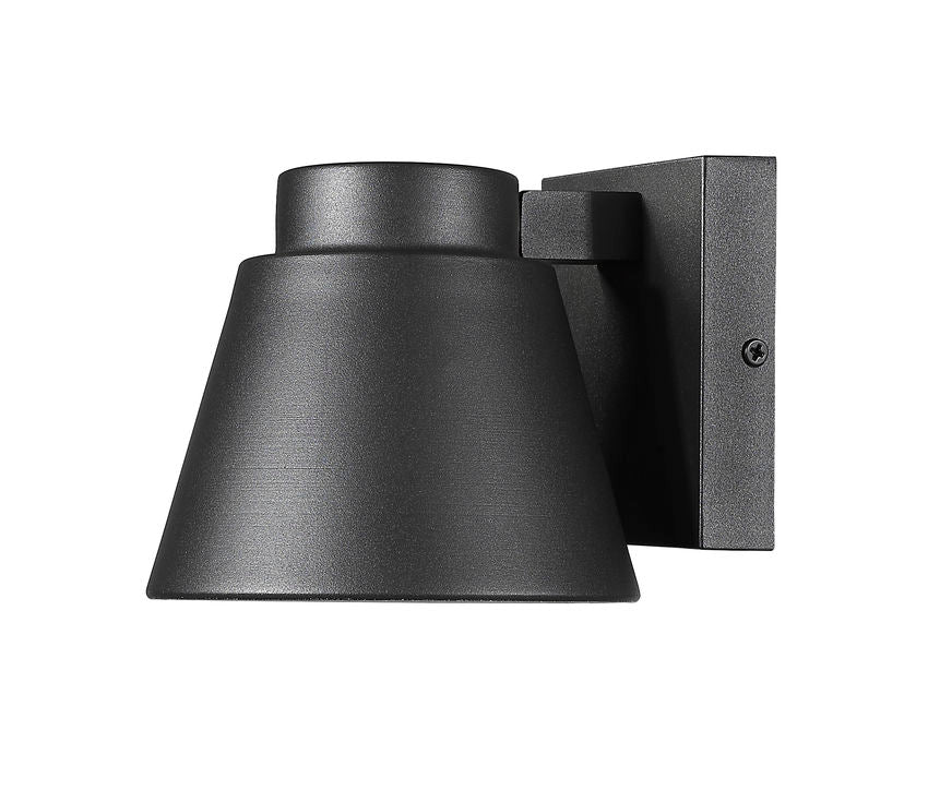 Z-Lite Asher 6" 1-Light LED Black Outdoor Wall Sconce With Sandblast Aluminum Shade