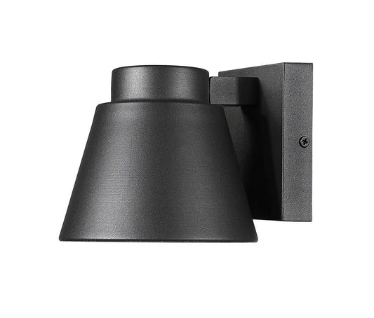 Z-Lite Asher 6" 1-Light LED Black Outdoor Wall Sconce With Sandblast Aluminum Shade