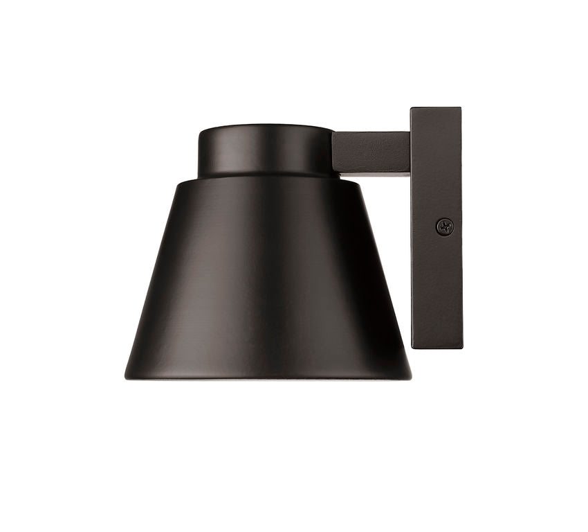 Z-Lite Asher 6" 1-Light LED Oil Rubbed Bronze Outdoor Wall Sconce With Sandblast Aluminum Shade