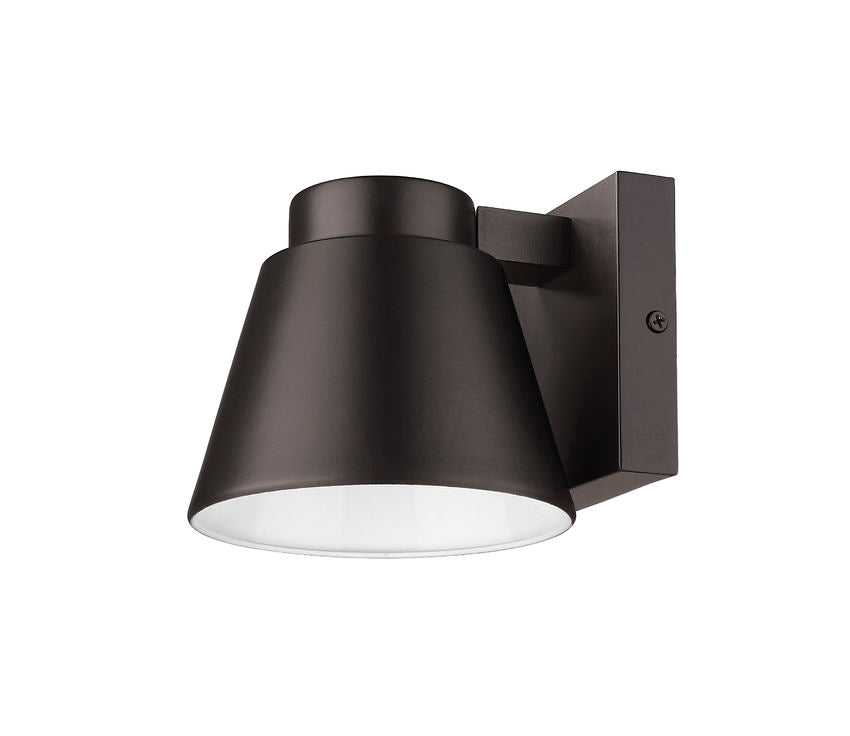 Z-Lite Asher 6" 1-Light LED Oil Rubbed Bronze Outdoor Wall Sconce With Sandblast Aluminum Shade
