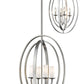 Z-Lite Ashling 19" 4-Light Brushed Nickel Pendant Light With Matte Opal Glass Shade