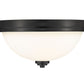 Z-Lite Ashton 13" 2-Light Matte Black Flush Mount Lighting With Matte Opal Glass Shade