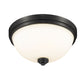 Z-Lite Ashton 13" 2-Light Matte Black Flush Mount Lighting With Matte Opal Glass Shade