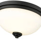 Z-Lite Ashton 13" 2-Light Matte Black Flush Mount Lighting With Matte Opal Glass Shade