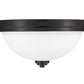 Z-Lite Ashton 13" 2-Light Matte Black Flush Mount Lighting With Matte Opal Glass Shade