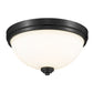 Z-Lite Ashton 13" 2-Light Matte Black Flush Mount Lighting With Matte Opal Glass Shade