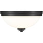 Z-Lite Ashton 15" 3-Light Matte Black Flush Mount Lighting With Matte Opal Glass Shade