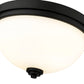 Z-Lite Ashton 15" 3-Light Matte Black Flush Mount Lighting With Matte Opal Glass Shade