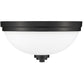 Z-Lite Ashton 15" 3-Light Matte Black Flush Mount Lighting With Matte Opal Glass Shade