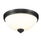 Z-Lite Ashton 15" 3-Light Matte Black Flush Mount Lighting With Matte Opal Glass Shade