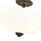 Z-Lite Ashton 16" 3-Light Matte Black Semi Flush Mount With Matte Opal Glass Shade
