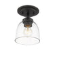 Z-Lite Ashton 6" 1-Light Bronze Steel Flush Mount Lighting With Clear Glass Shade