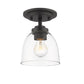 Z-Lite Ashton 6" 1-Light Bronze Steel Flush Mount Lighting With Clear Glass Shade