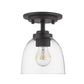 Z-Lite Ashton 6" 1-Light Bronze Steel Flush Mount Lighting With Clear Glass Shade