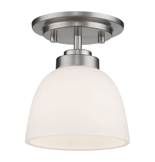 Z-Lite Ashton 6" 1-Light Brushed Nickel Flush Mount Lighting With Matte Opal Glass Shade