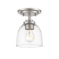 Z-Lite Ashton 6" 1-Light Brushed Nickel Steel Flush Mount Lighting With Clear Glass Shade