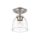 Z-Lite Ashton 6" 1-Light Brushed Nickel Steel Flush Mount Lighting With Clear Glass Shade