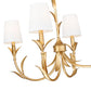 Z-Lite Aslin 20" 6-Light Gold Leaf Steel Frame White Fabric Shade Linear Chandelier