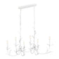Z-Lite Aslin 20" 6-Light Textured White Steel Frame White Fabric Shade Linear Chandelier