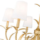 Z-Lite Aslin 31" 6-Light Gold Leaf Steel Frame White Fabric Shade Chandelier