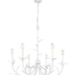 Z-Lite Aslin 31" 6-Light Textured White Steel Frame White Fabric Shade Chandelier