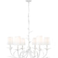 Z-Lite Aslin 31" 6-Light Textured White Steel Frame White Fabric Shade Chandelier