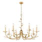 Z-Lite Aslin 42" 8-Light Gold Leaf Steel Frame White Fabric Shade Chandelier