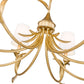 Z-Lite Aslin 42" 8-Light Gold Leaf Steel Frame White Fabric Shade Chandelier