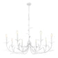 Z-Lite Aslin 42" 8-Light Textured White Steel Frame White Fabric Shade Chandelier