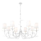 Z-Lite Aslin 42" 8-Light Textured White Steel Frame White Fabric Shade Chandelier