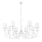 Z-Lite Aslin 42" 8-Light Textured White Steel Frame White Fabric Shade Chandelier