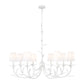 Z-Lite Aslin 42" 8-Light Textured White Steel Frame White Fabric Shade Chandelier
