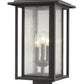 Z-Lite Aspen 11" W x 24" H 3-Light Oil Rubbed Bronze Outdoor Pier Mounted Fixture and Square Pier Mount Hardware With Clear Seedy Glass Shade