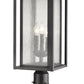 Z-Lite Aspen 11" W x 25" H 3-Light Black Outdoor Pier Mounted Fixture and Square Pier Mount Hardware With Clear Seedy Glass Shade