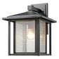 Z-Lite Aspen 12" 1-Light Black Outdoor Wall Sconce With Clear Seedy Glass Shade