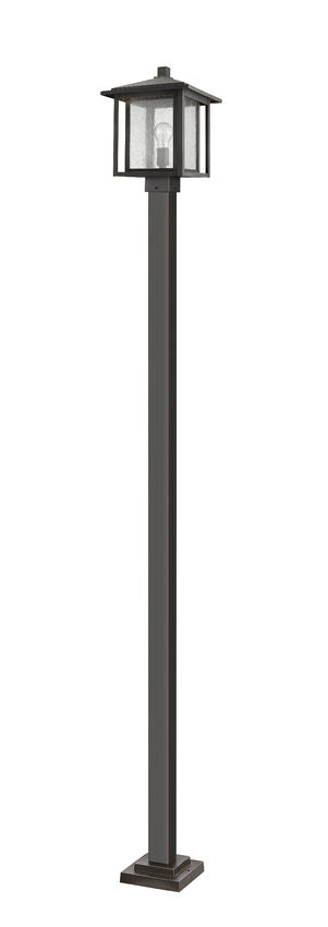 Z-Lite Aspen 554PHBS-536P-ORB 1-Light Medium Bulb Base Oil Rubbed Bronze Aluminum Frame Clear Seedy Glass Shade Outdoor Post Mounted Fixture