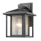 Z-Lite Aspen 9" 1-Light Black Aluminum Outdoor Wall Sconce With Clear Seedy Glass Shade